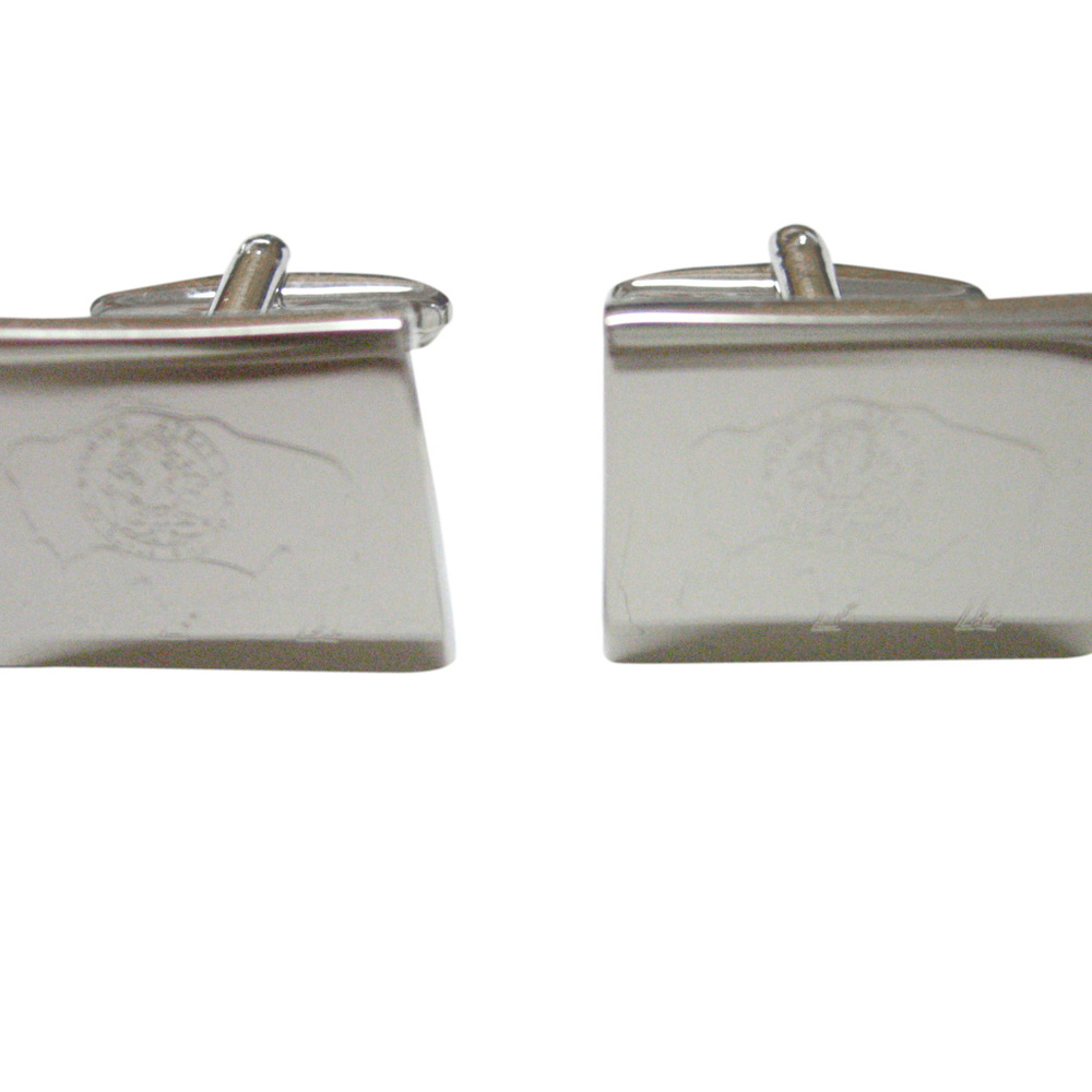 Wyoming State Map Shape And Flag Design Cufflinks - image 1